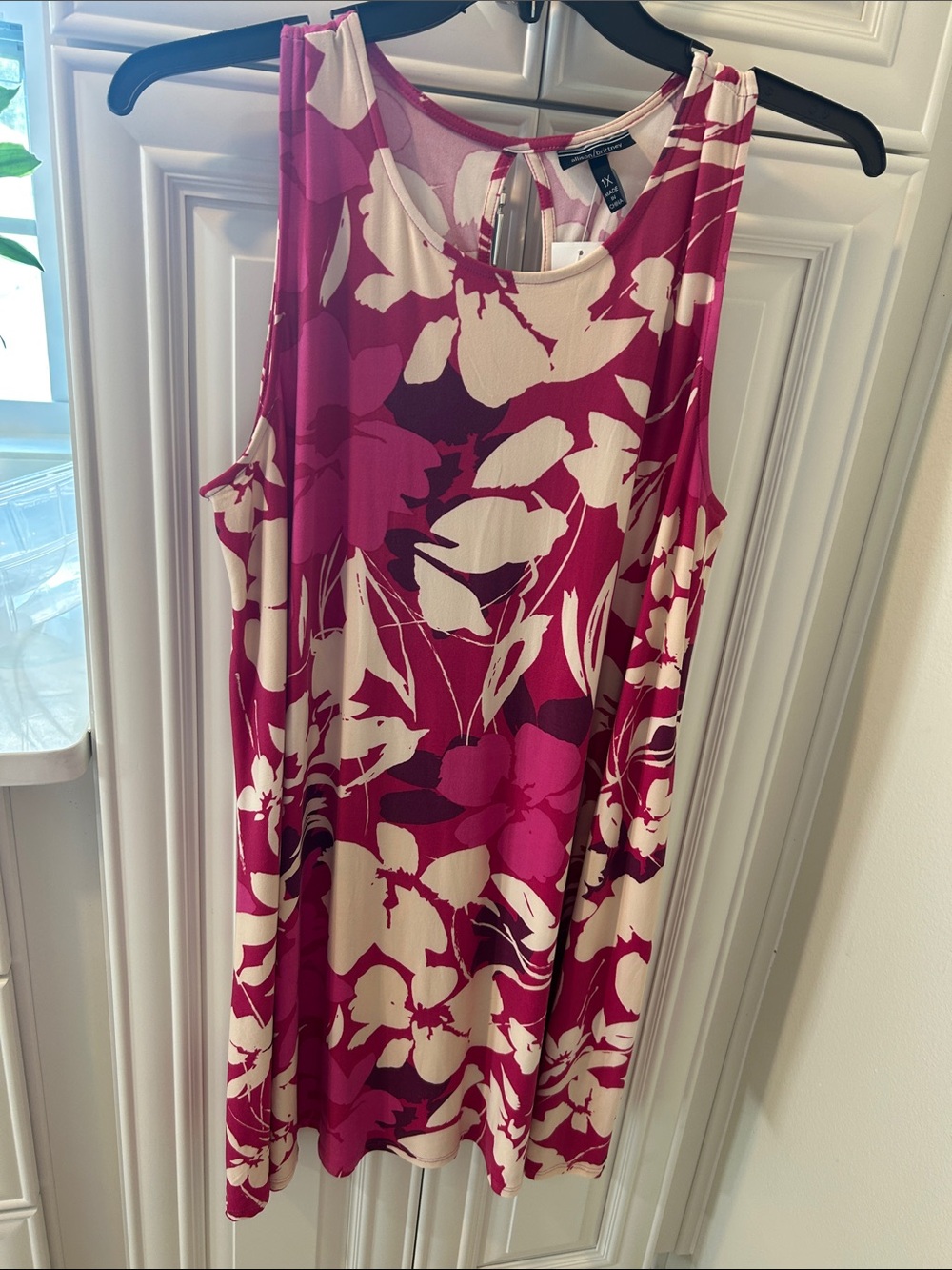 Allison Brittney Pink & Cream Floral Sleeveless Shift Dress